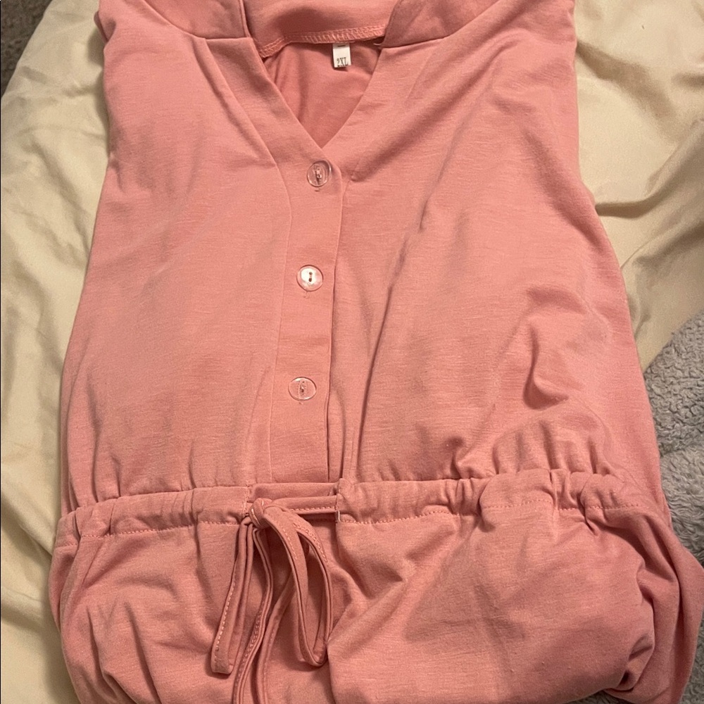 Pink Button-Up Long Sleeve Maternity